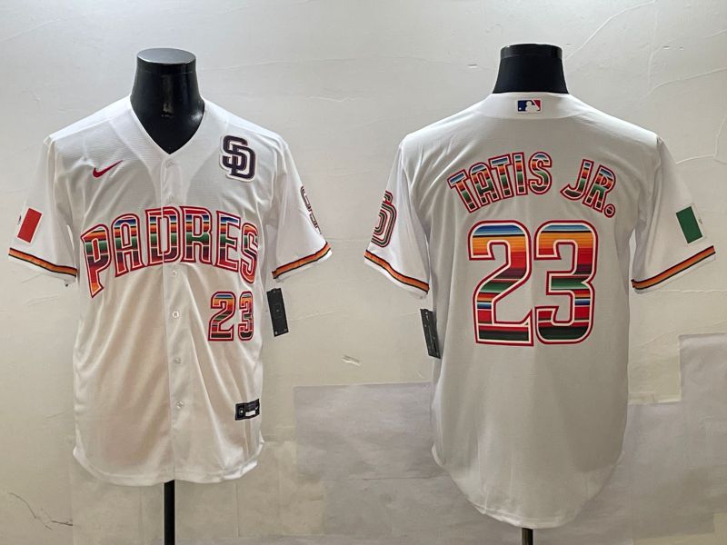 Men San Diego Padres #23 Tatis jr White Fashion Game 2025 Nike MLB Jersey style 3->san diego padres->MLB Jersey